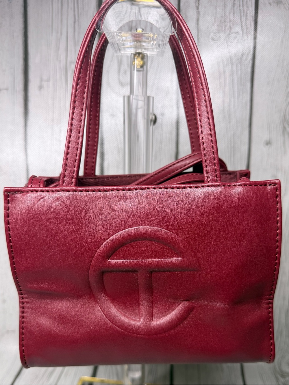 PRE LOVED Telfar Small Shopping Bag in Oxblood